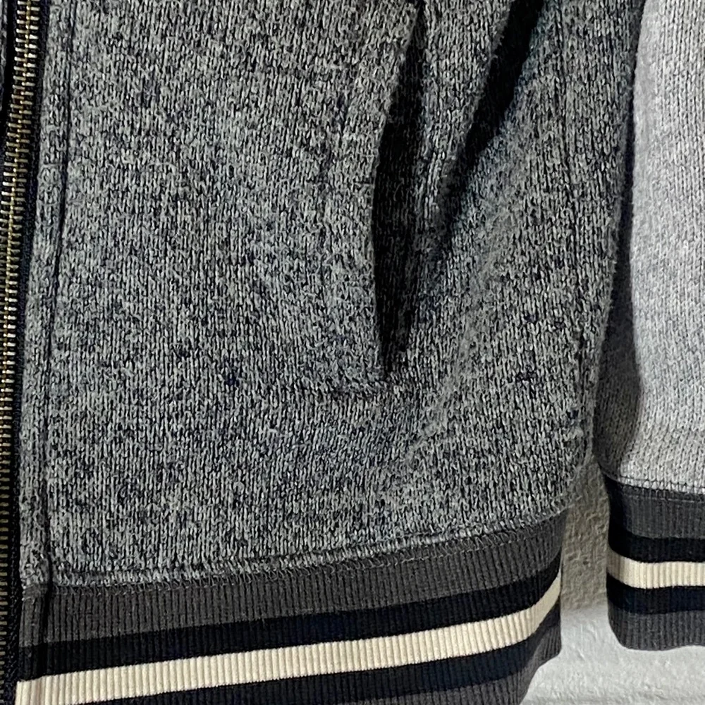 Gymboree Two Tone Heather Light & Dark Gray Zip Up Hoodie Jacket Size 14